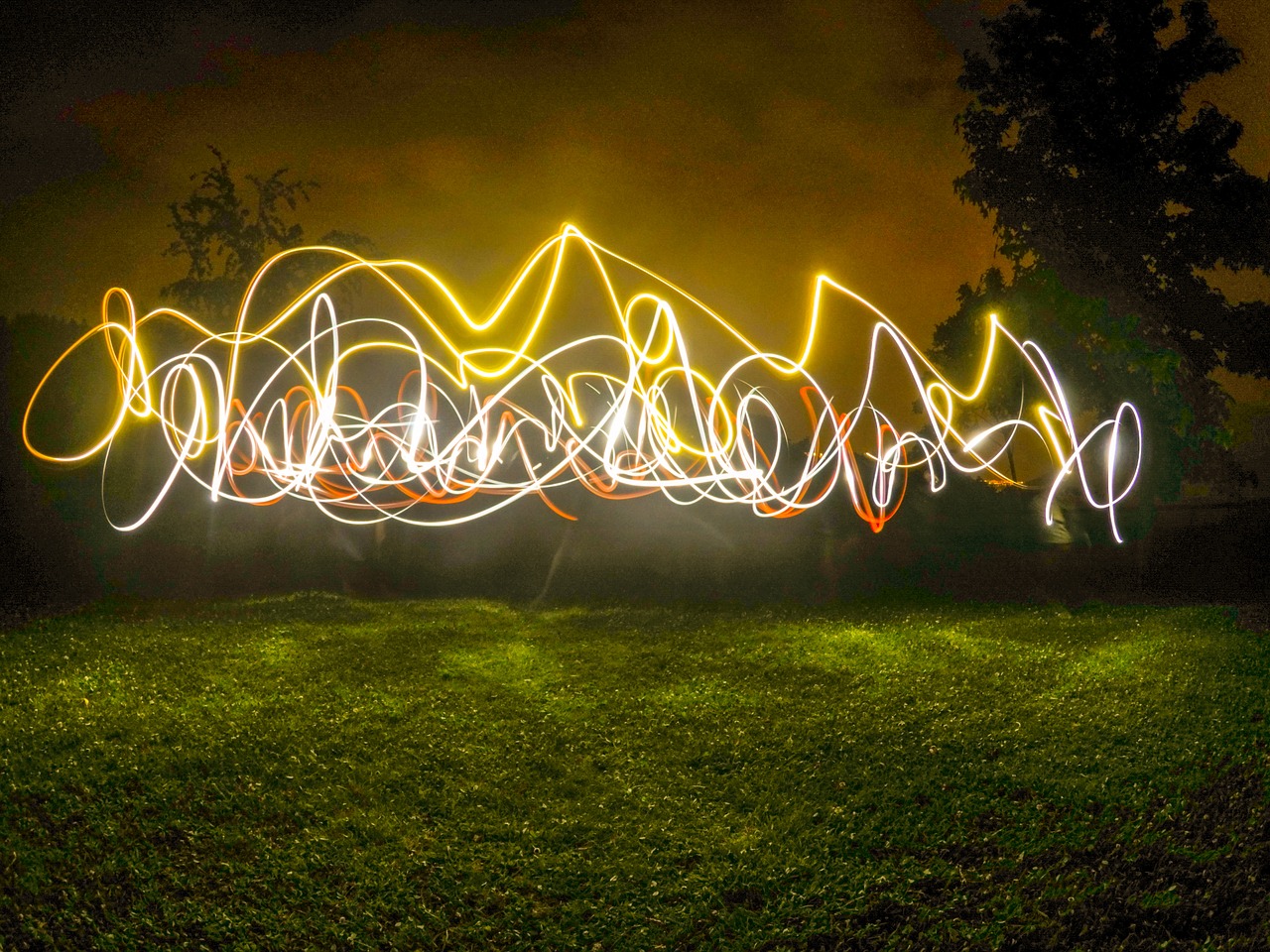 Image - light painting night nature