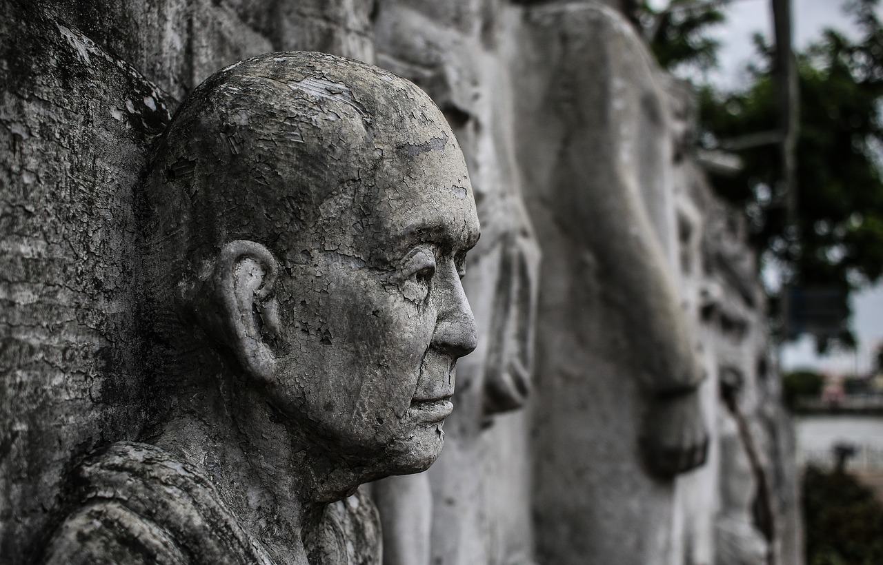 Image - stone face head sculpture art