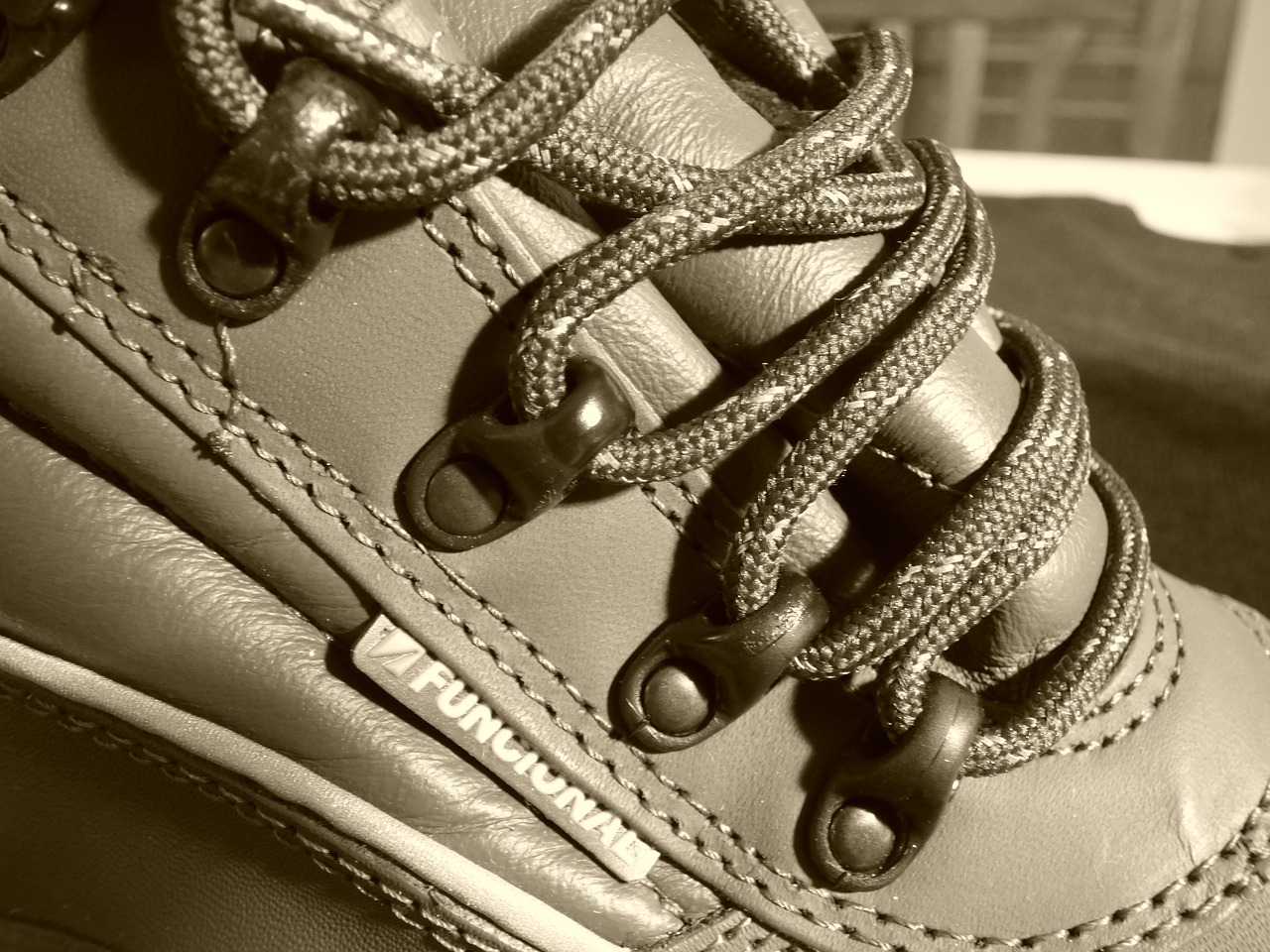 Image - buskin security shoes cords leather