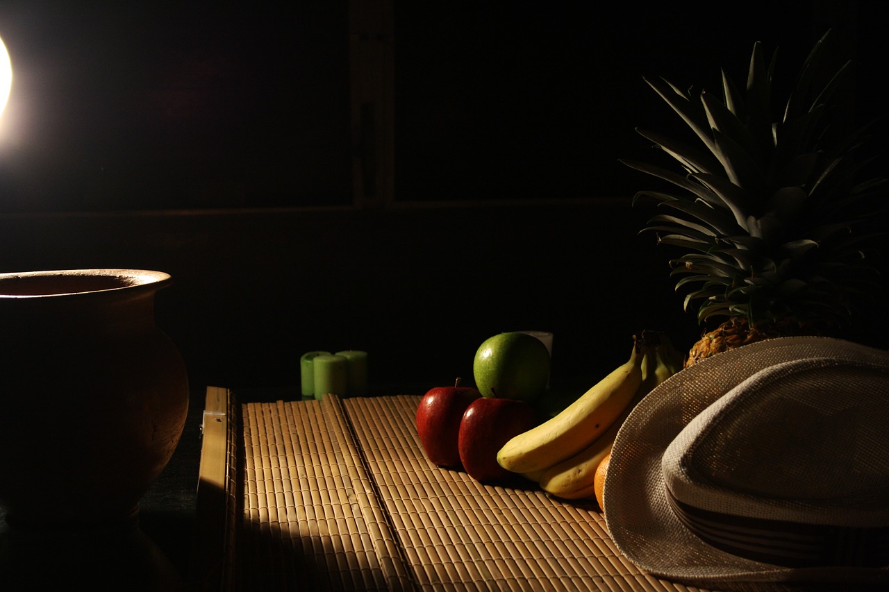 Image - still life a light fruit darkness