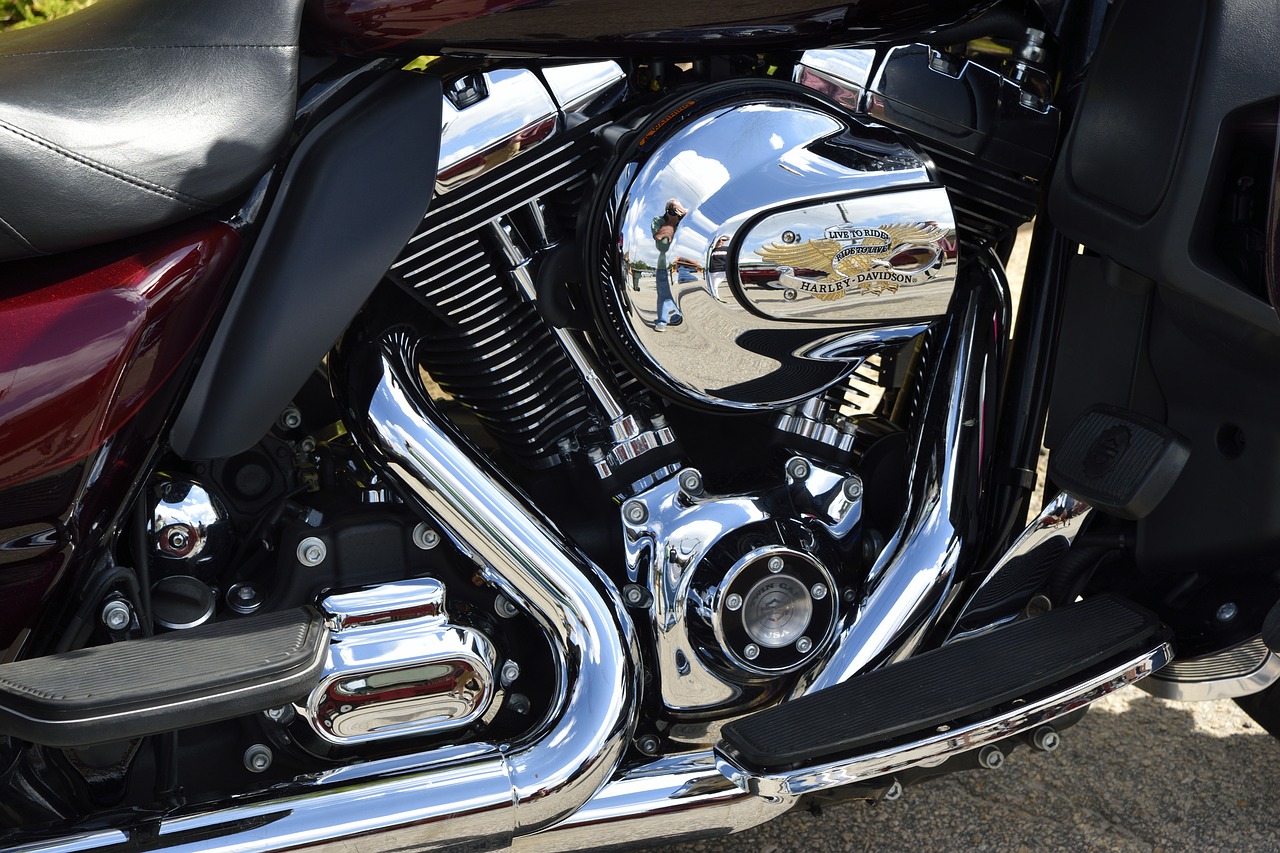 Image - motorcycle engine chrome shiny