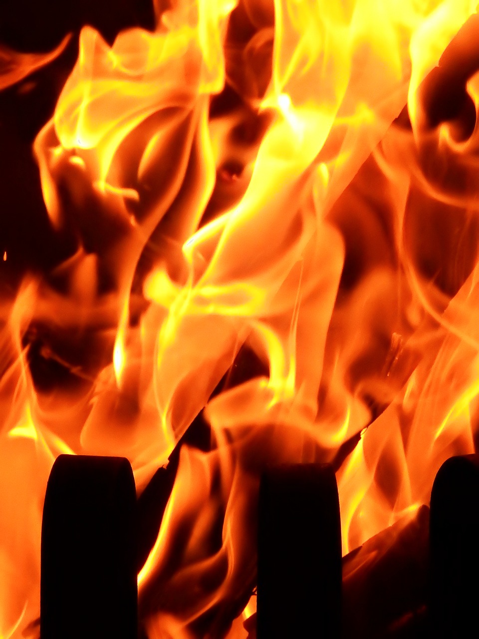 Image - fire flame burn wood fire hot
