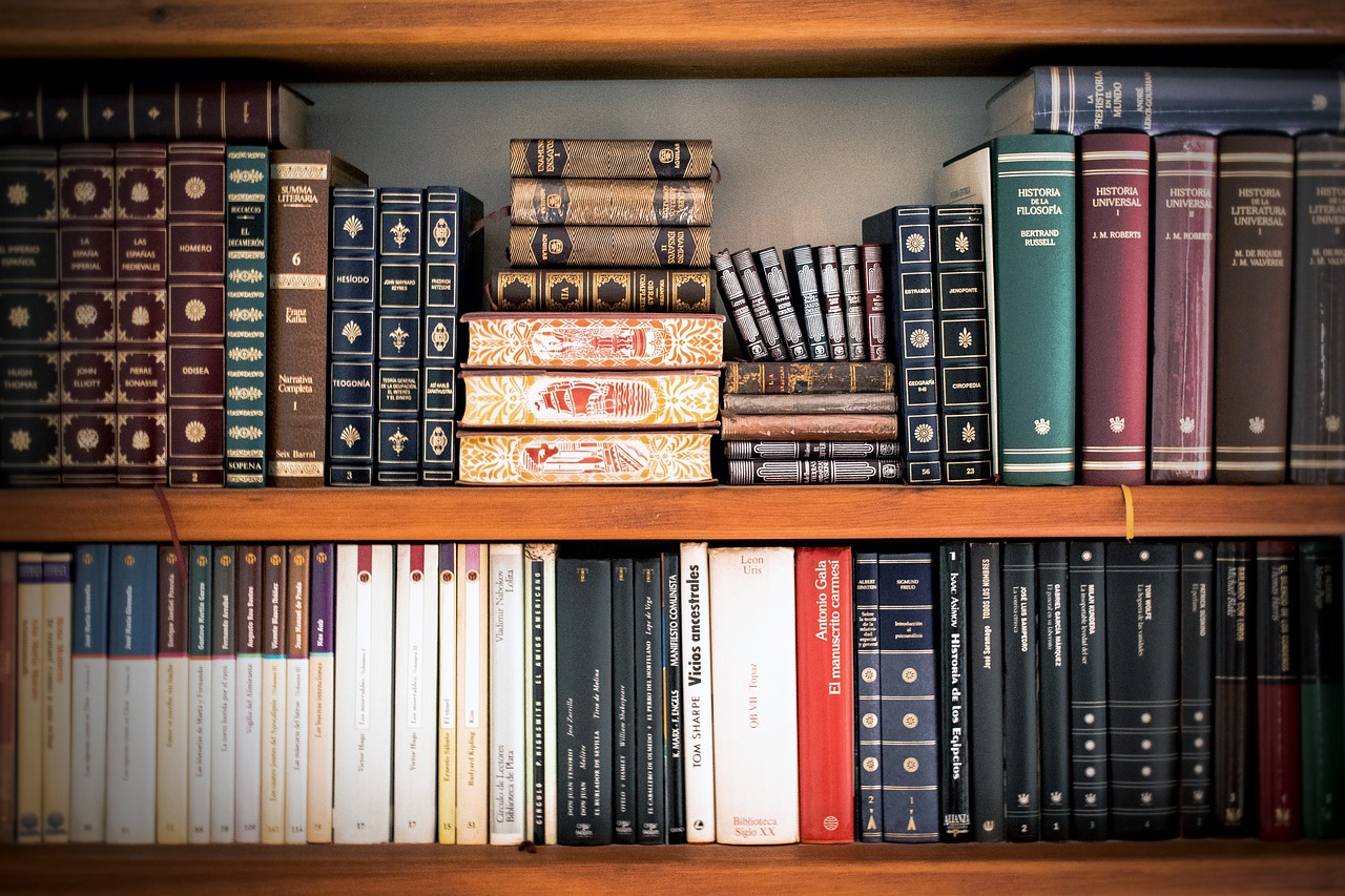 Image - books shelving library reading