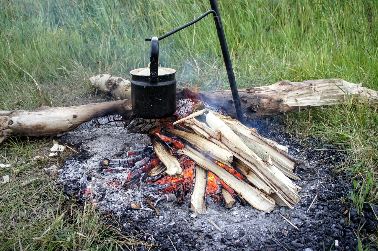 Image - fireplace wood fire boil water