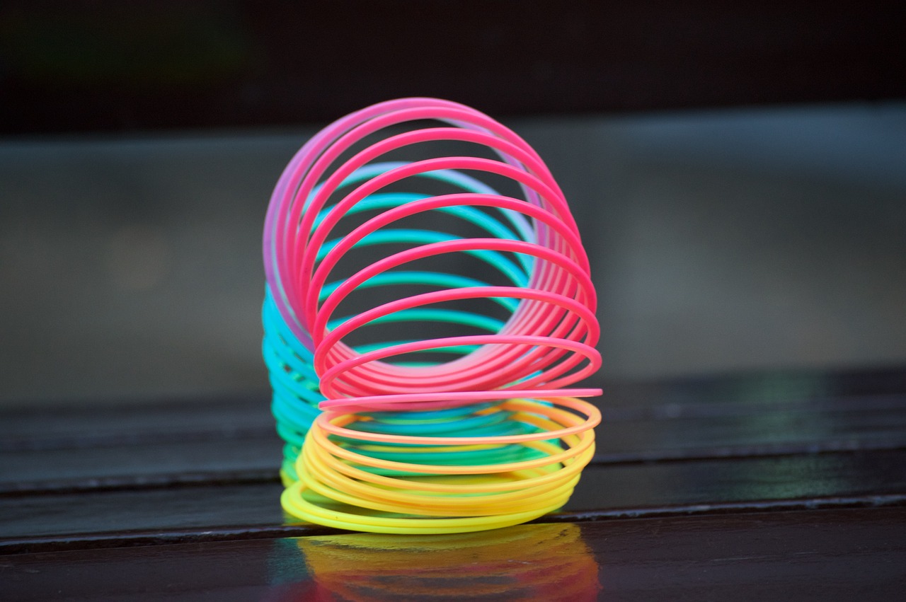 Image - colors rainbow spring slinky pink