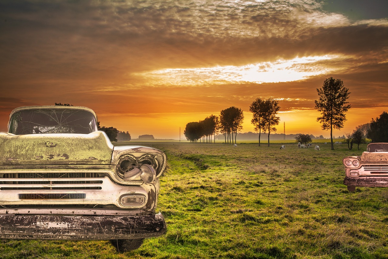 Image - car landscape nature field