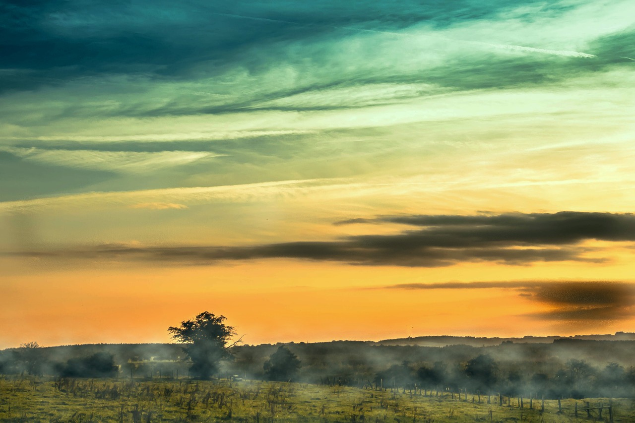 Image - sunset evening sky clouds