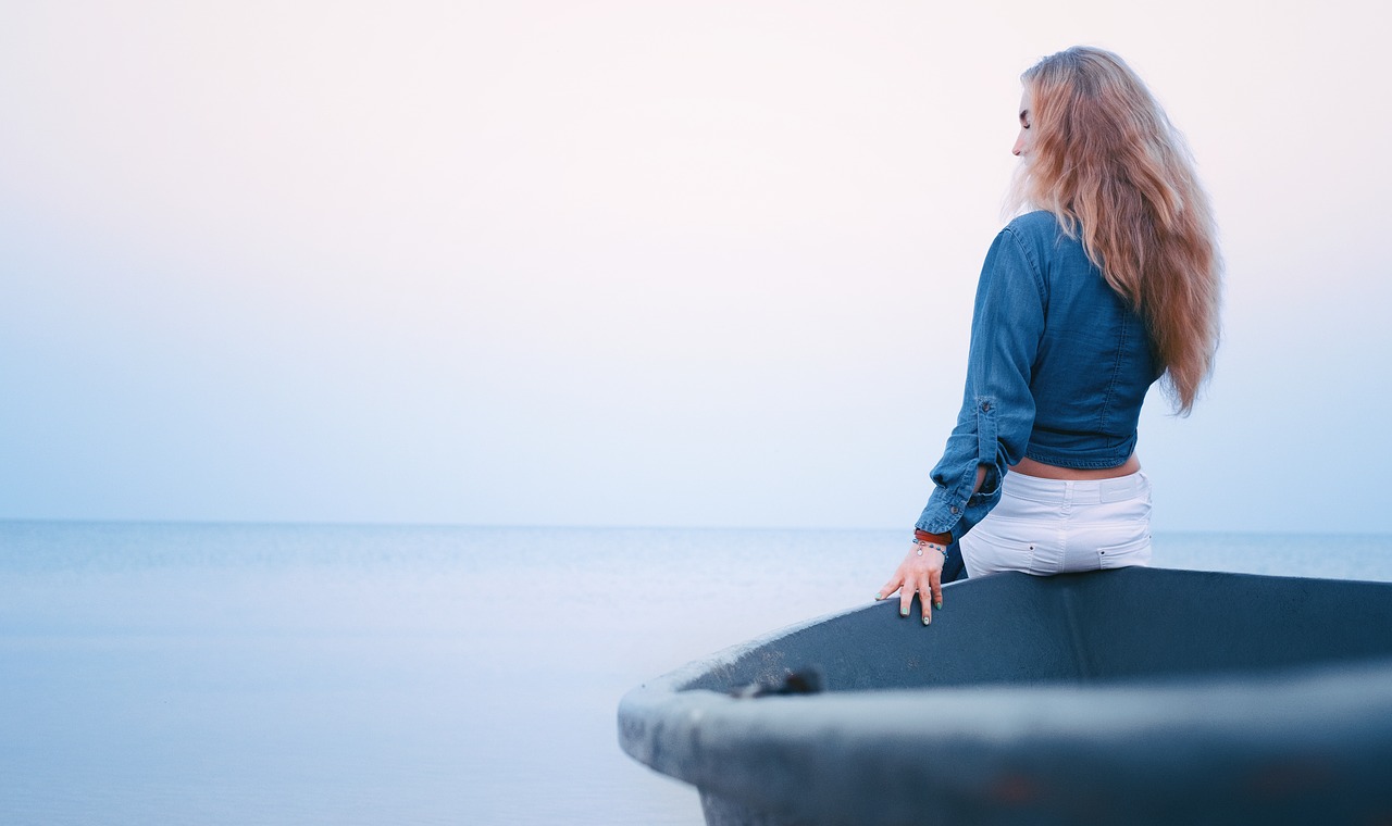 Image - boat girl dawn blonde journey