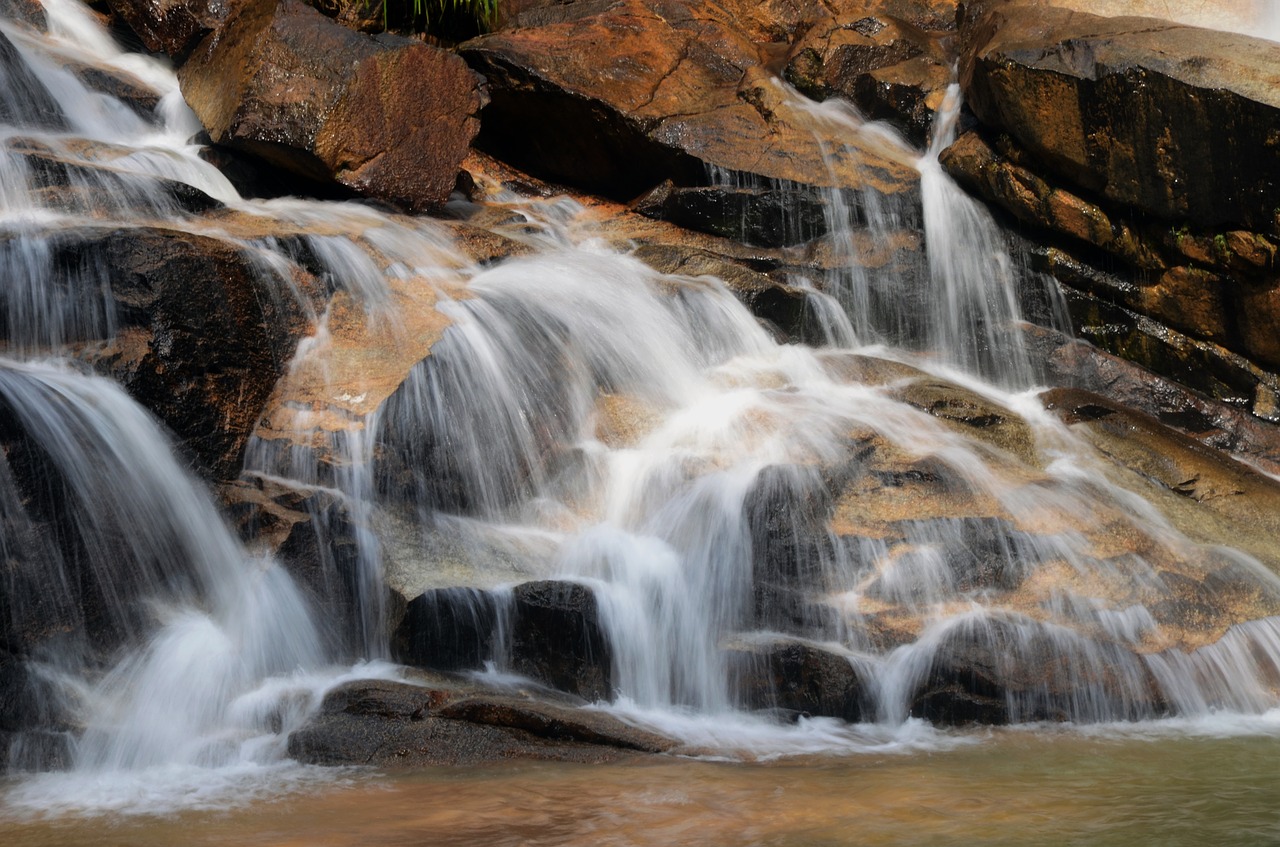 Image - waterfall rock nature landscape