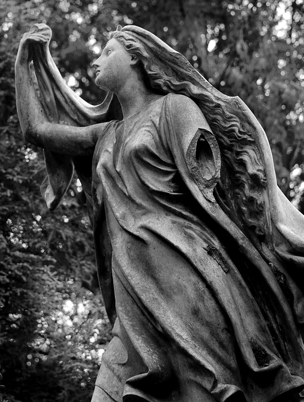 Image - cemetery black white broken image