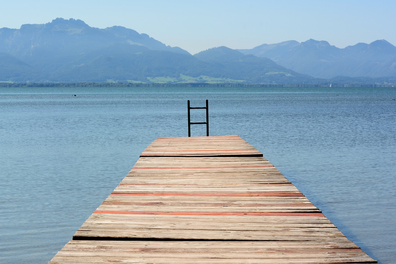 Image - web boardwalk chiemsee lake water