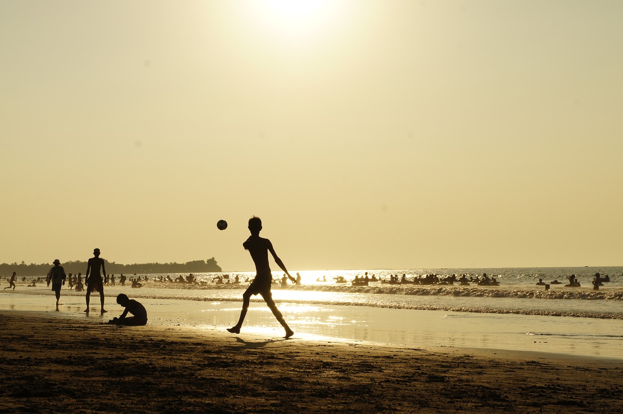 Image - children play beach football