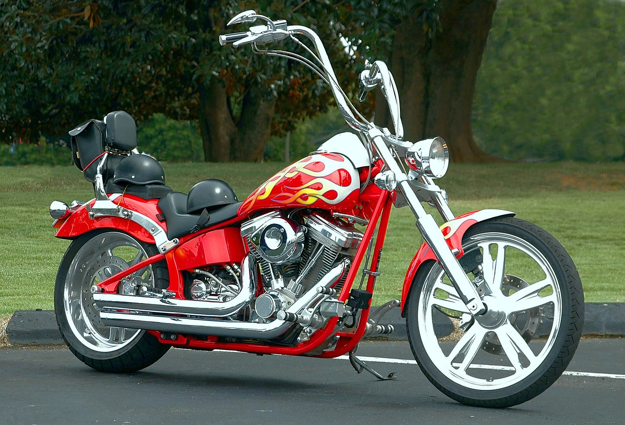 Image - motorcycle chopper shiny clean