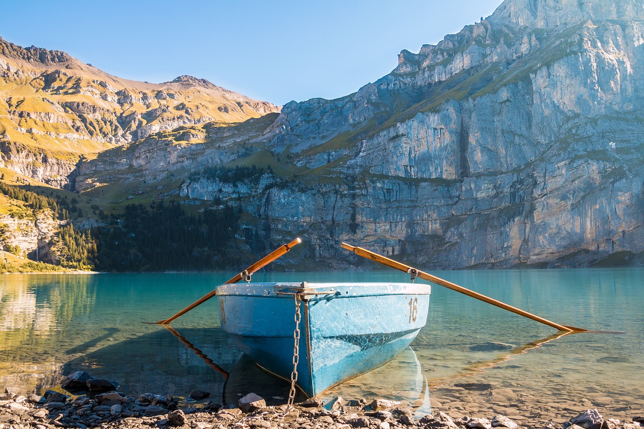 Image - boot lake mountains bergsee ship