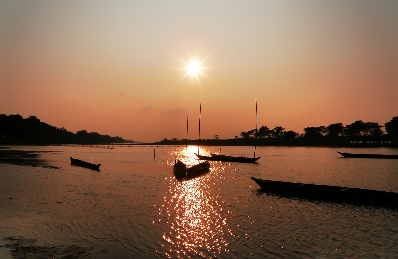 Image - sunset landscape assam india