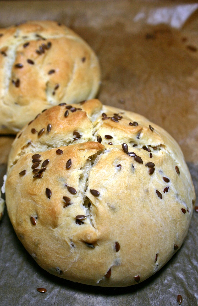 Image - roll flax seed grain bread pastries
