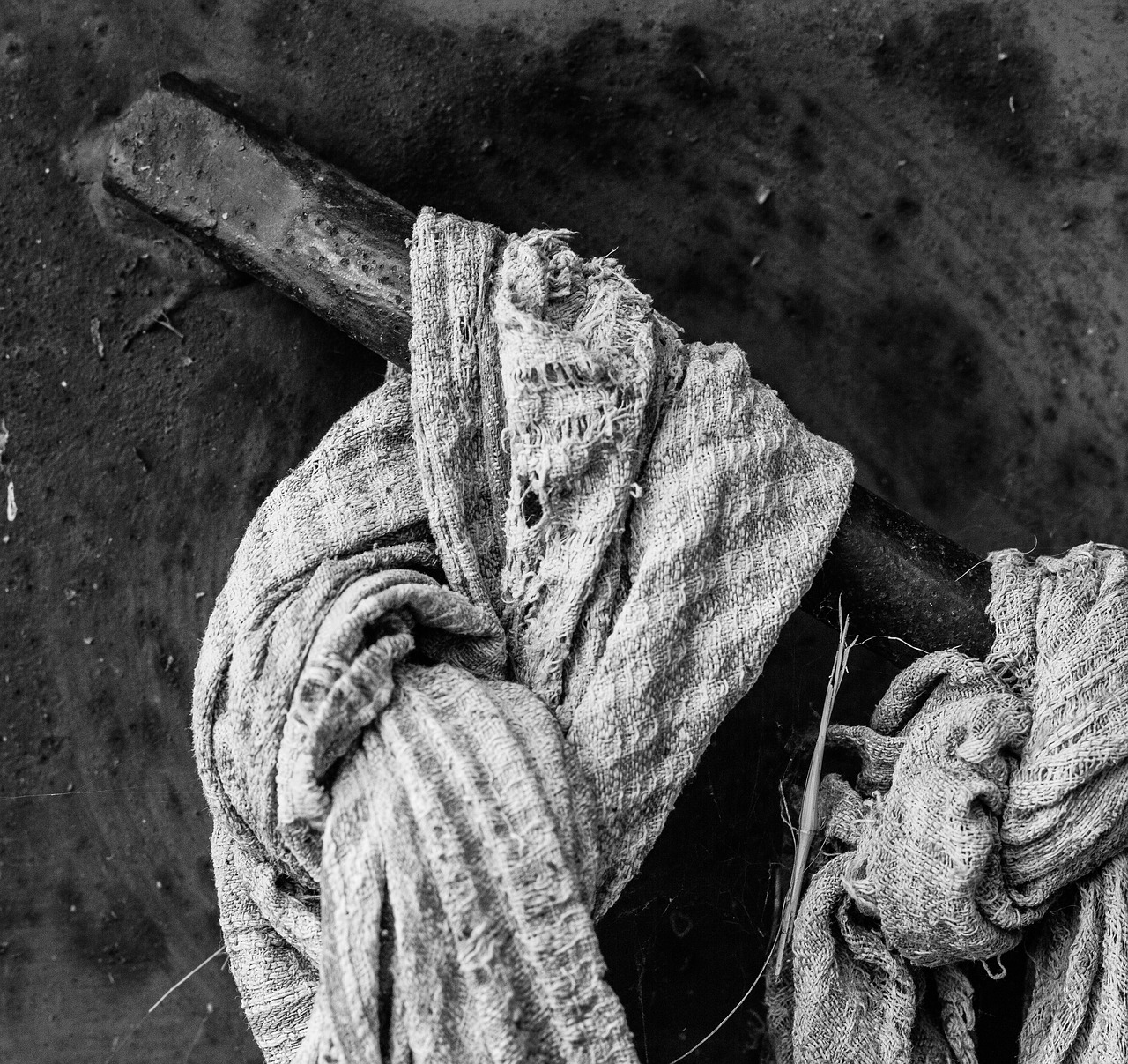 Image - towel torn cloth street city
