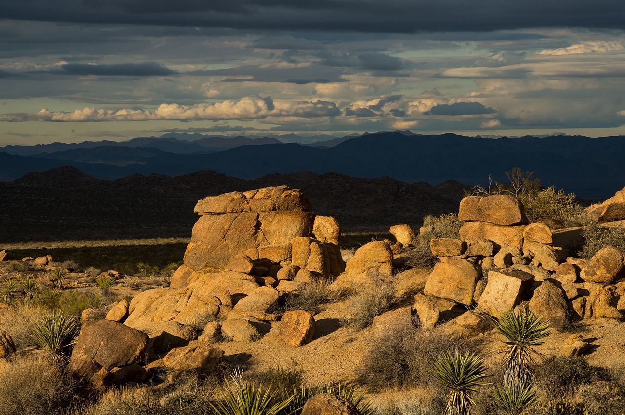 Image - sunset boulders bright landscape