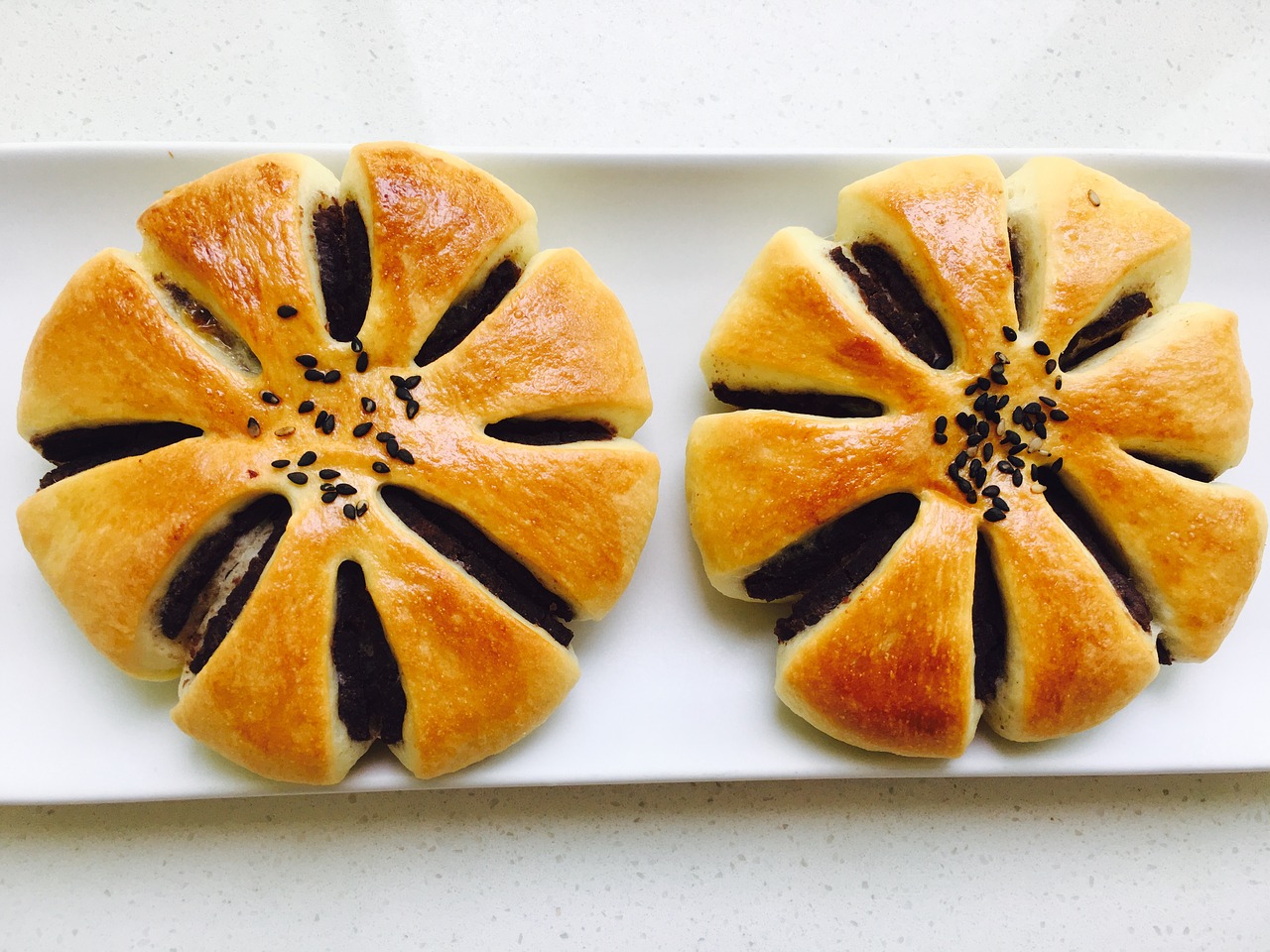 Image - anpan flower shaped bread bread