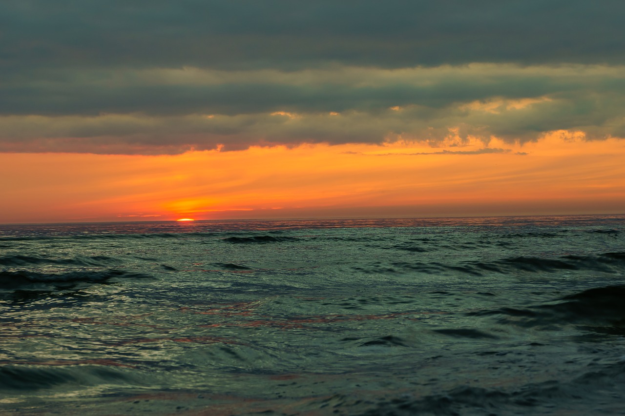 Image - sunset baltic sea sky horizon