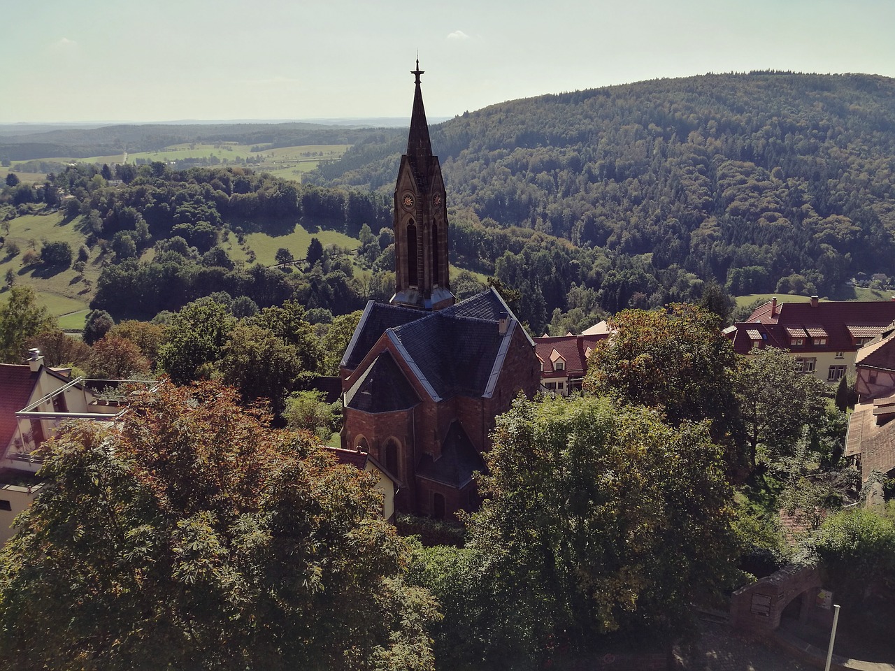 Image - heidelberg dilsberg church sun