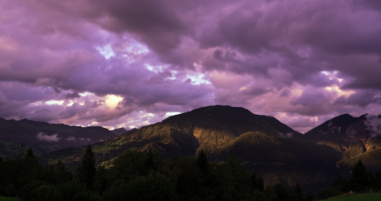 Image - landscape mountains sky clouds