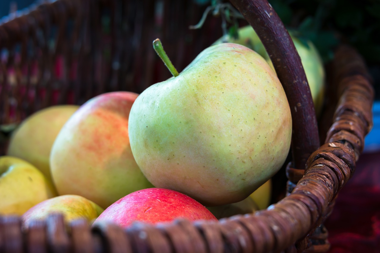 Image - apple basket thanksgiving fruit