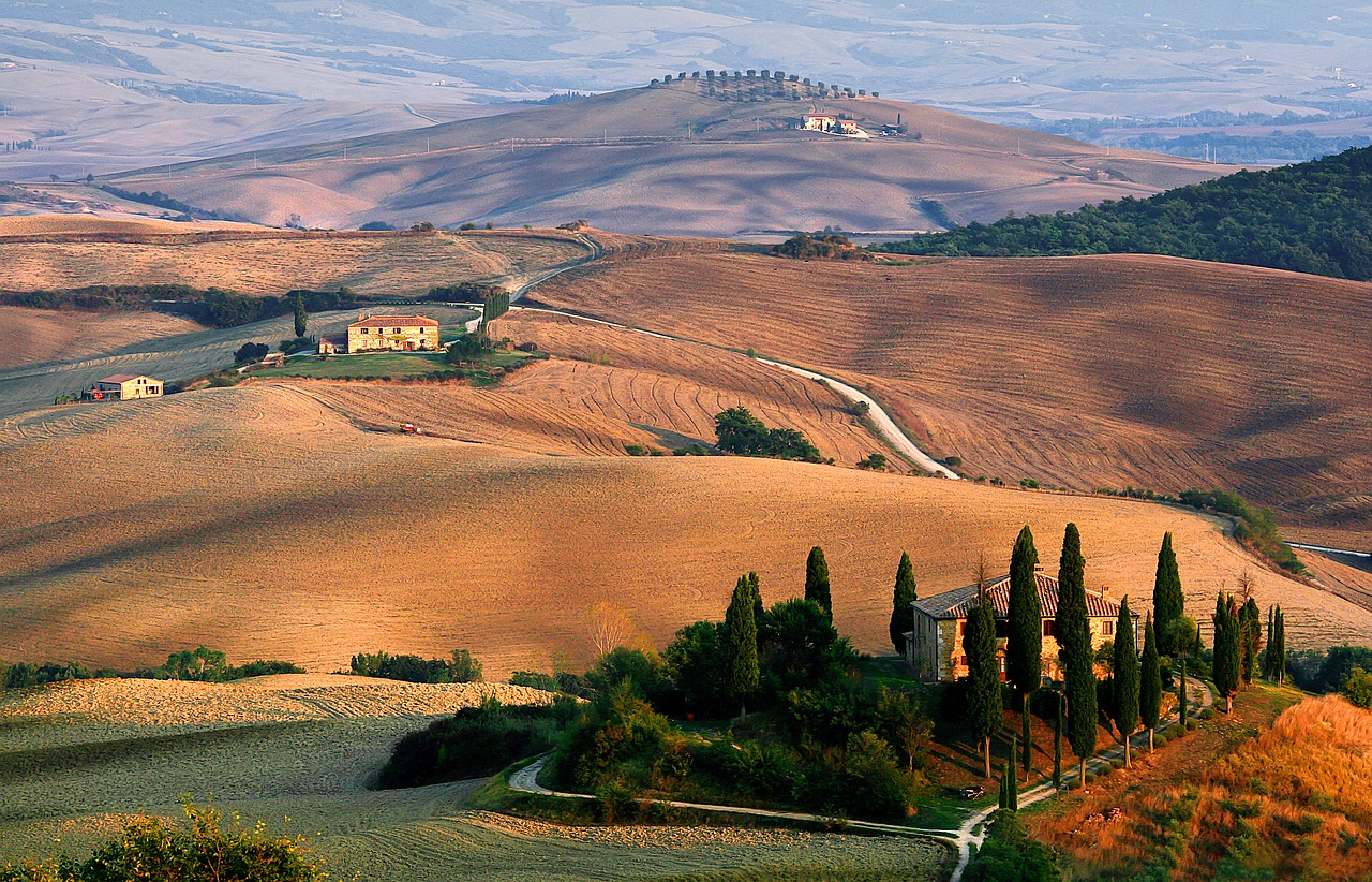 Image - tuscany landscape cypress