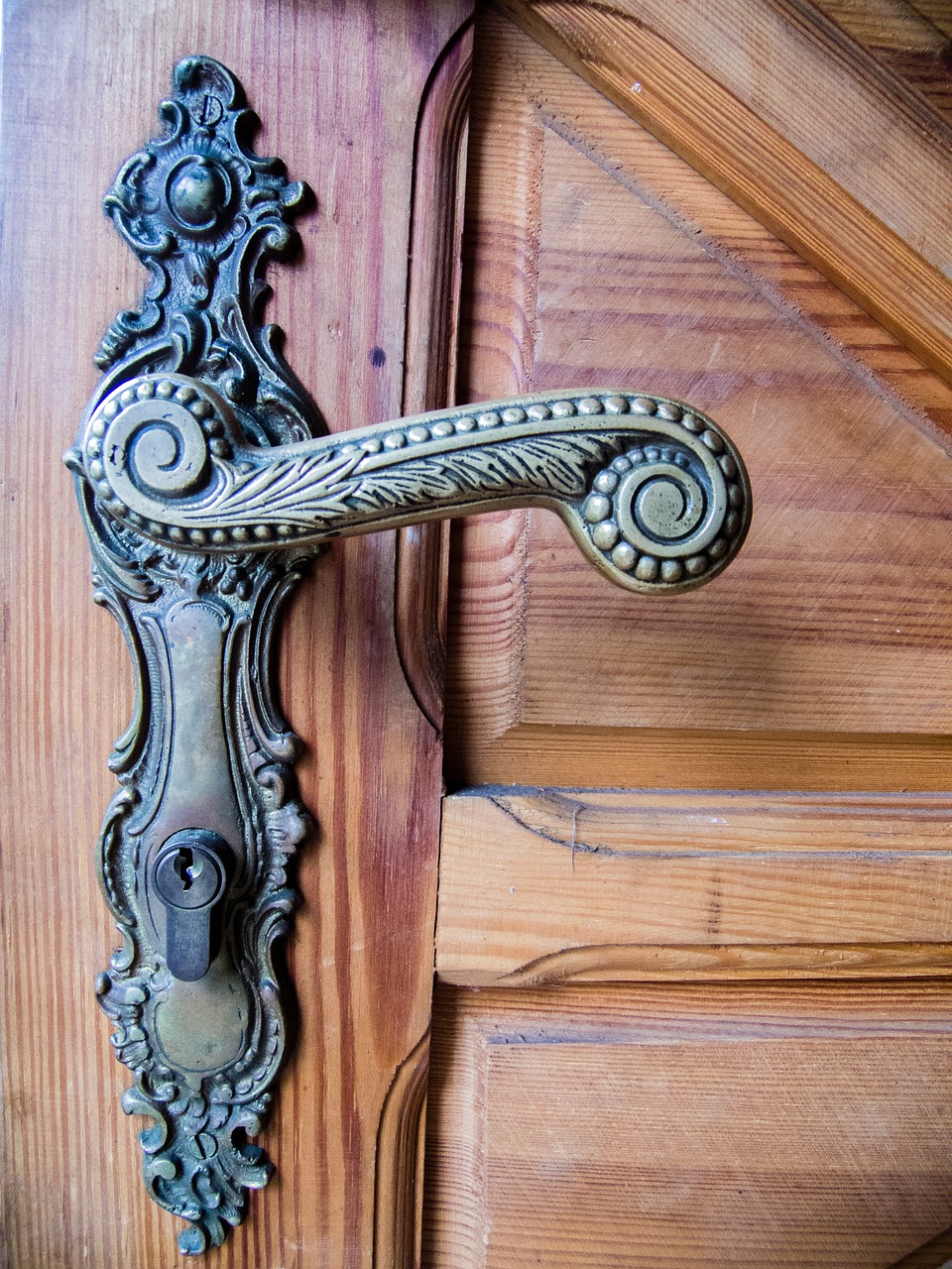 Image - door handle old fancy castle brass