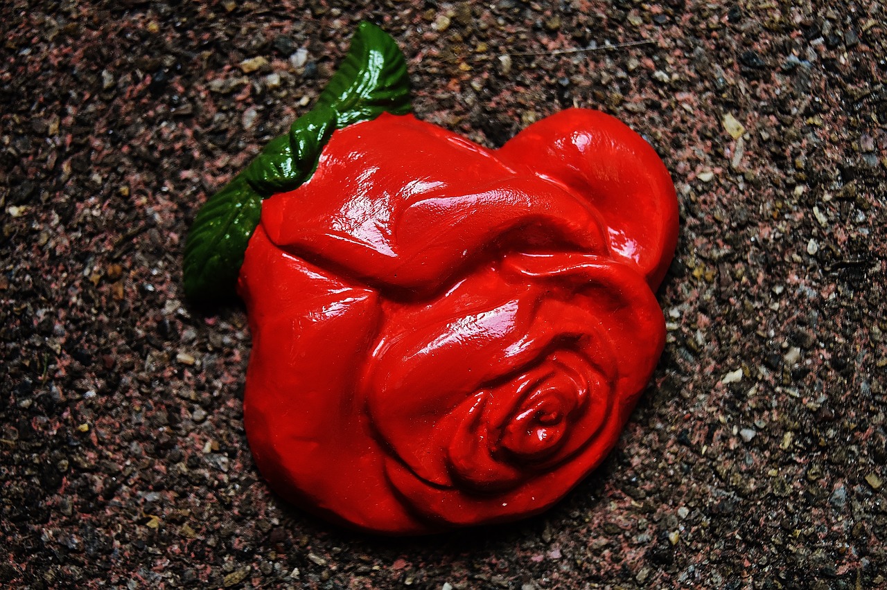 Image - rose gypsum painted craft
