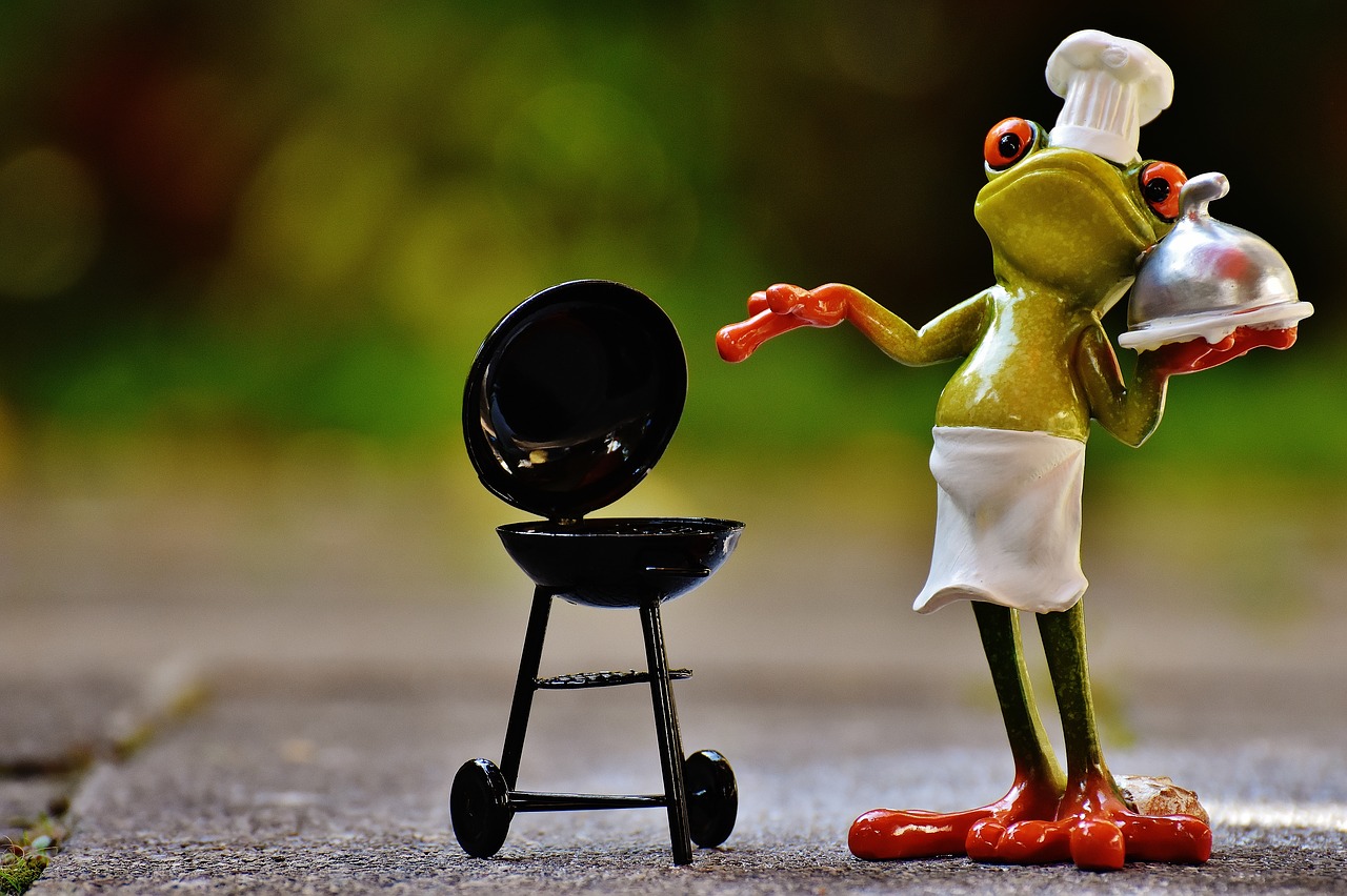 Image - frog cooking grill figure funny