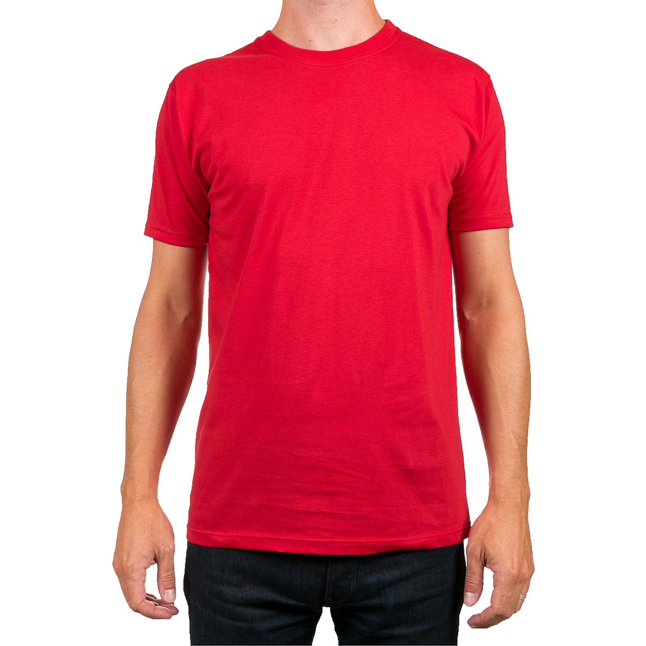 Image - t shirt red man plain model