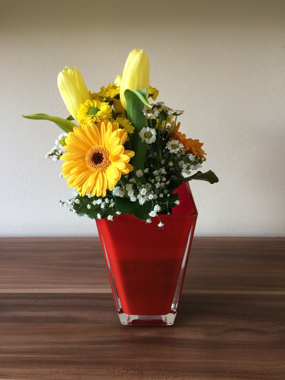 Image - flower glass vase flowers yellow