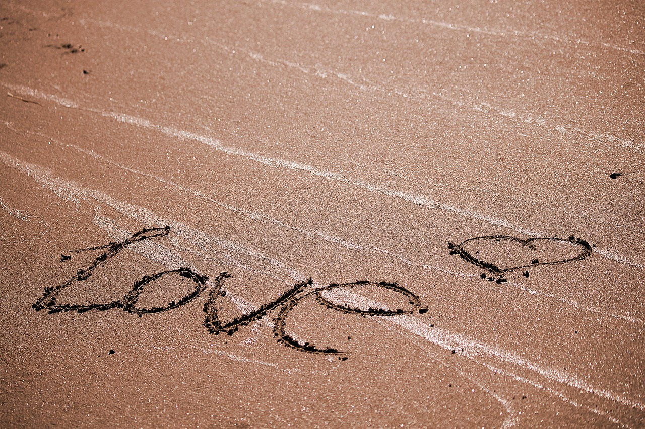 Image - love beach romanticism heart sand