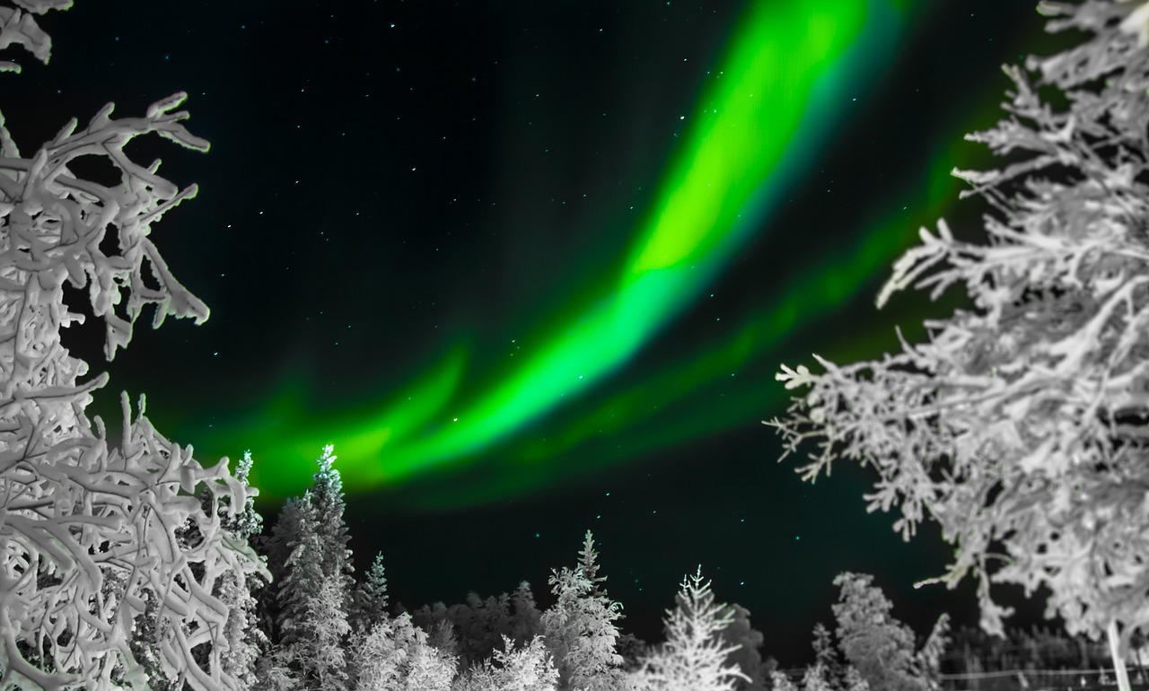 Image - aurora borealis northern lights sky