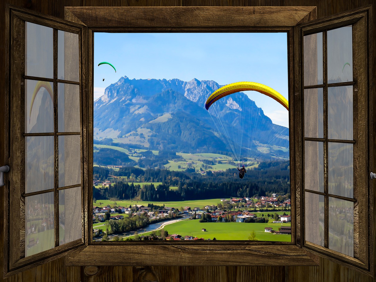 Image - window outlook mountains