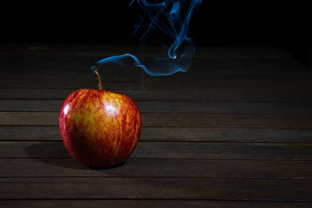 Image - candle wax apple smoke fruit