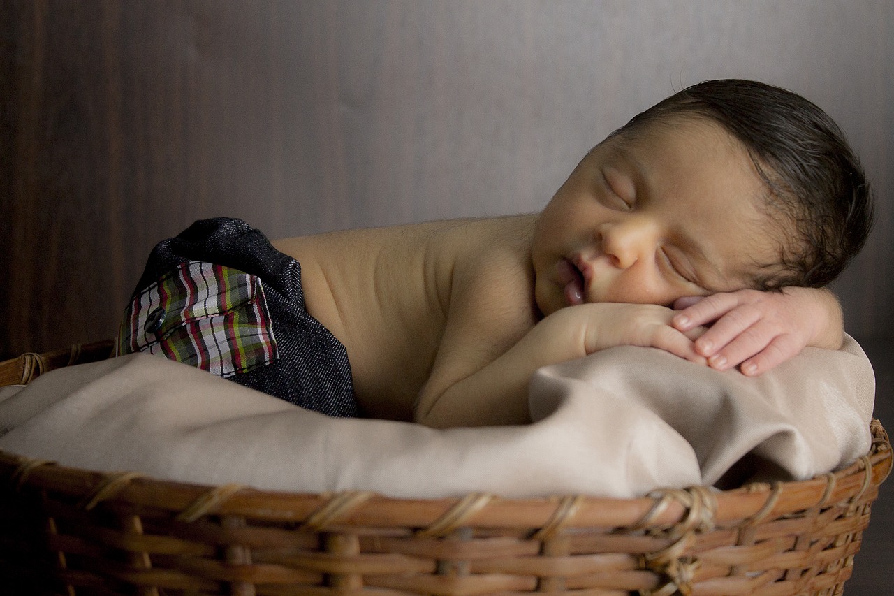 Image - basket sleeping hand mouth eyes