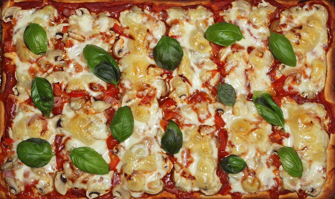 Image - pizza eat italian food basil