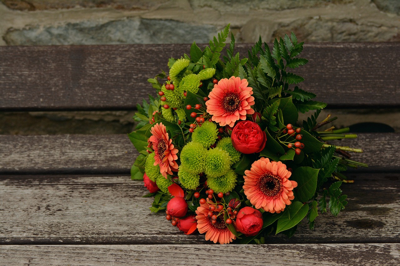 Image - autumn flowers bouquet gerbera