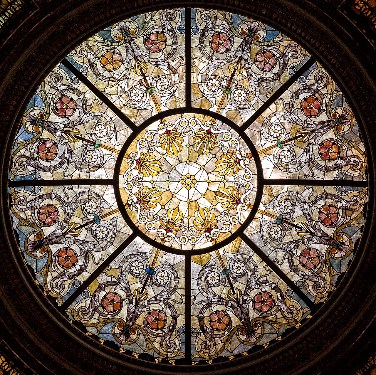 Image - stained glass window glass ceiling