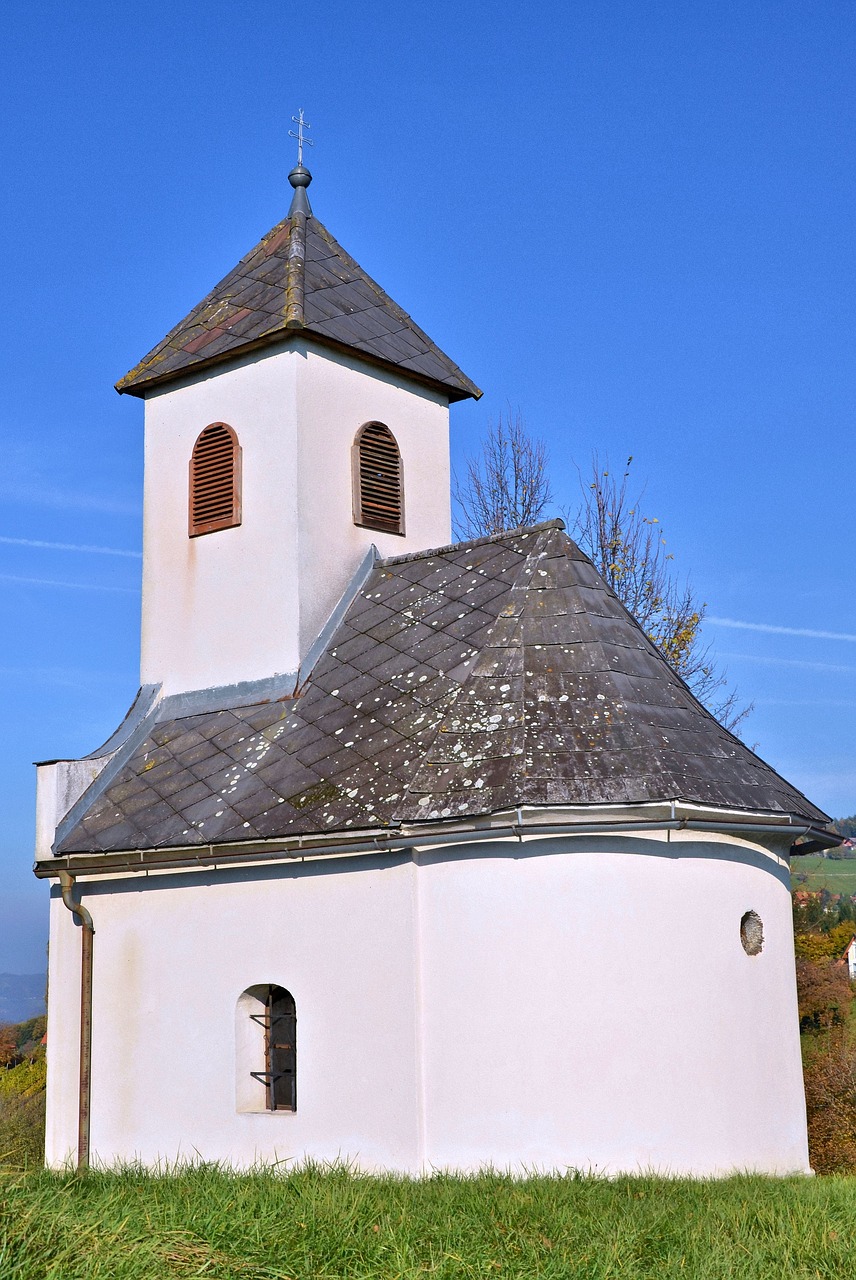 Image - chapel sky autumn meadow tree