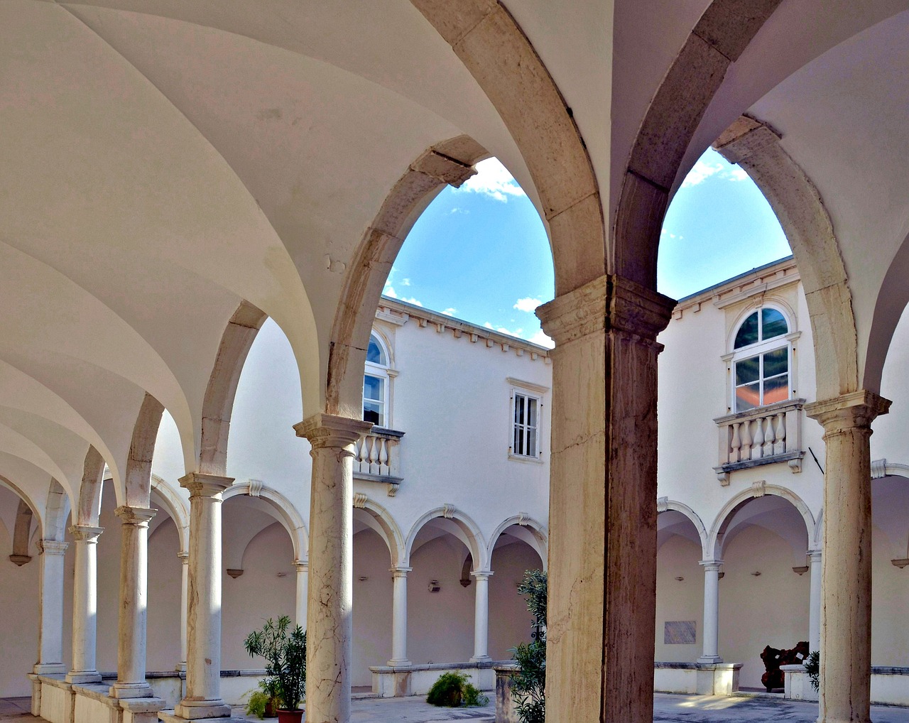 Image - cloister monastery sky summer