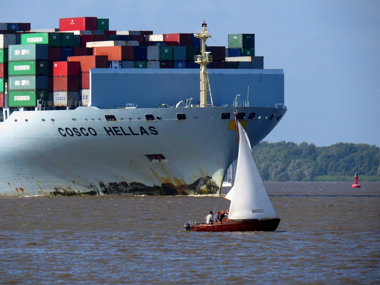 Image - ship container elbe seafaring port
