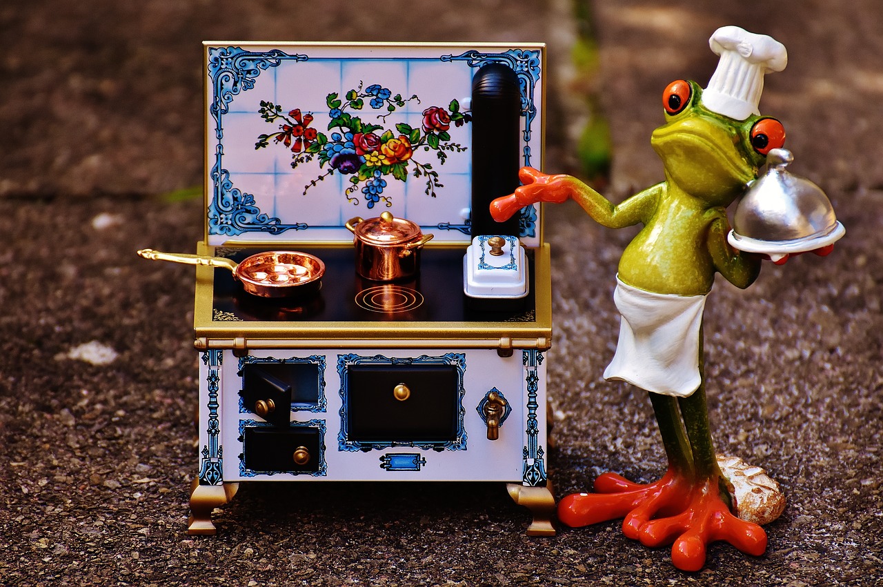 Image - frog cooking stove pan pot eat