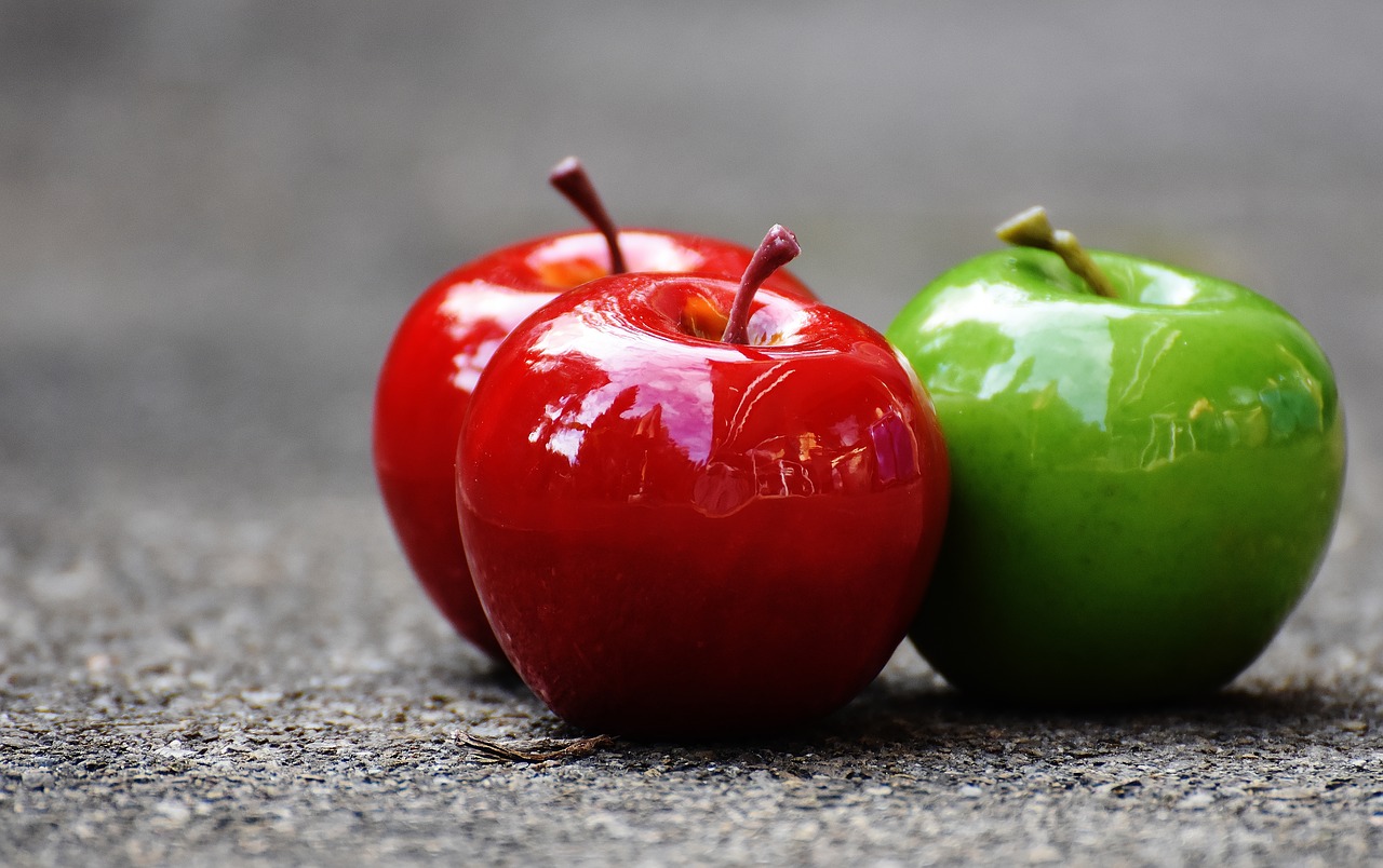 Image - apple red green fruit deco