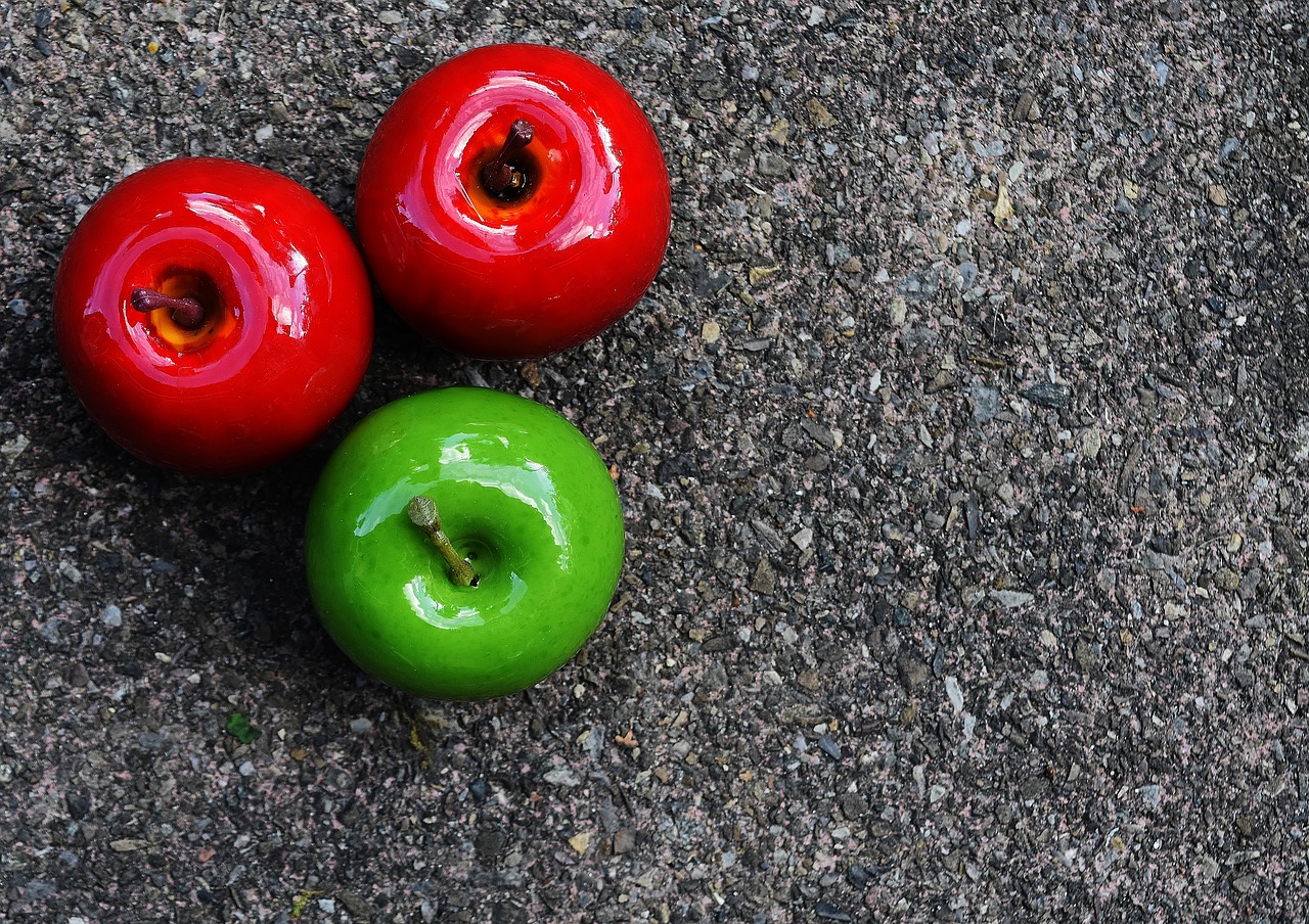 Image - apple red green fruit deco