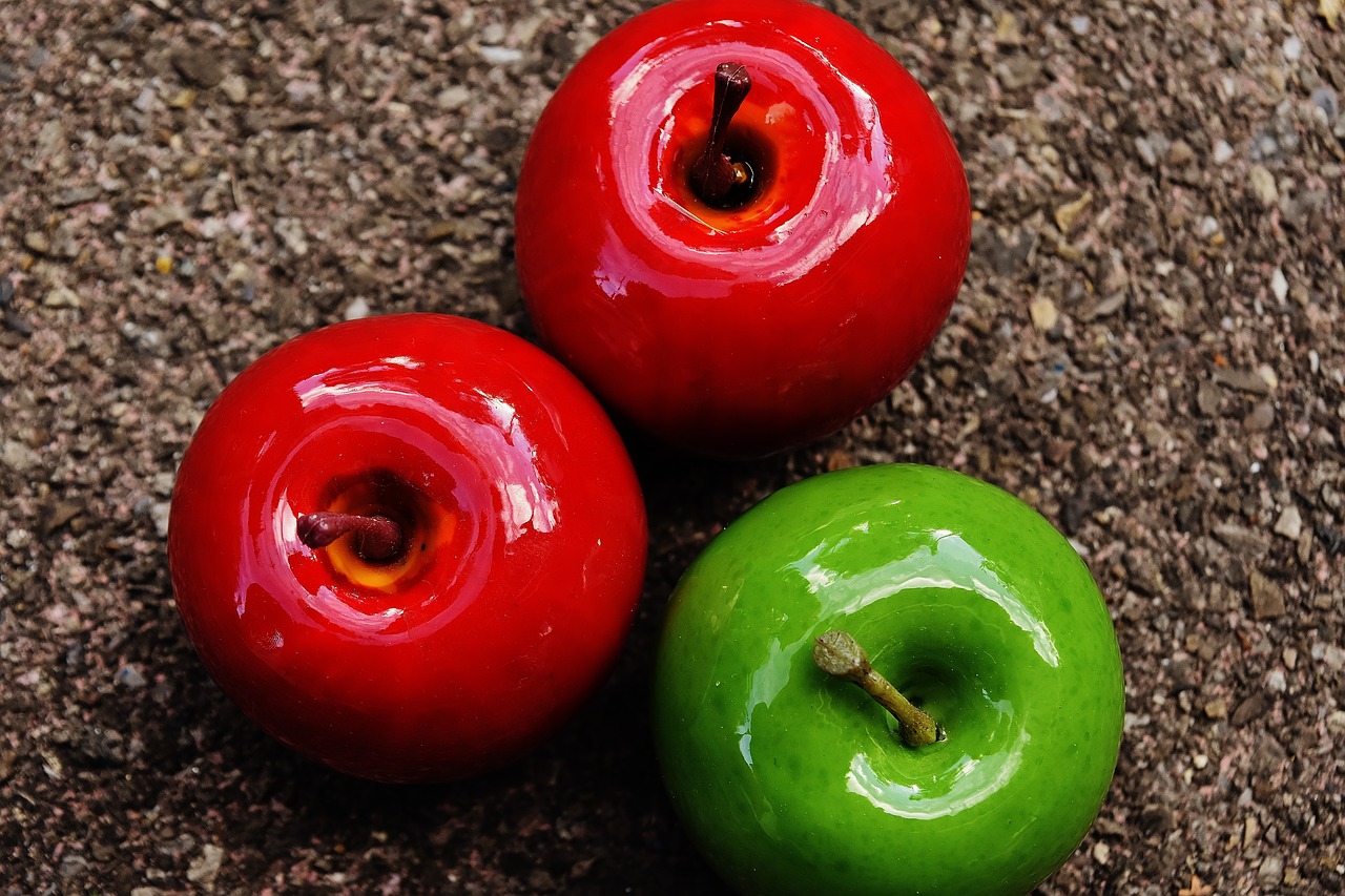 Image - apple red green fruit deco