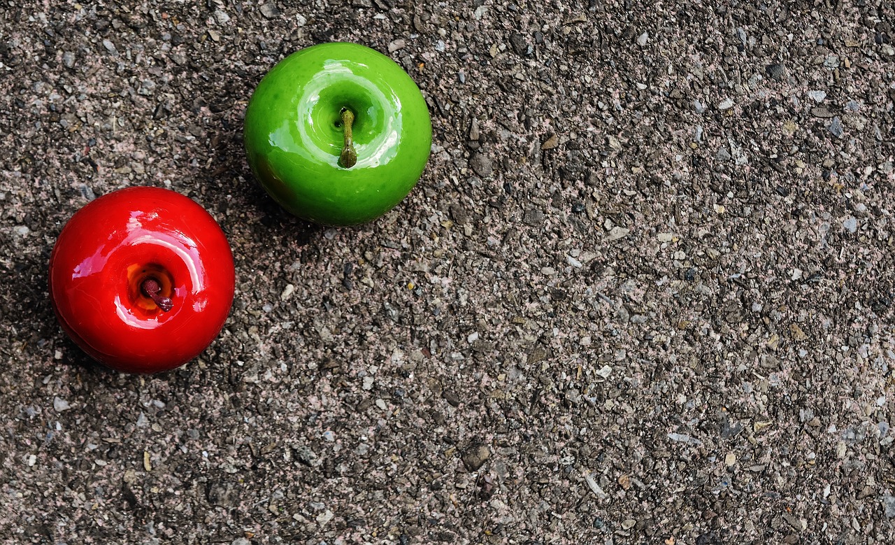 Image - apple red green fruit deco