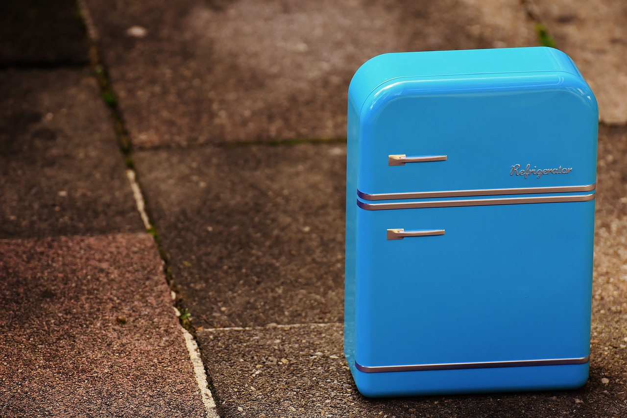 Image - refrigerator box cookie jar blue